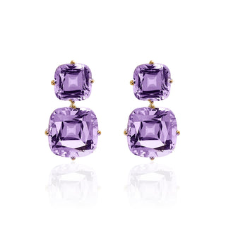 Goshwara 18K Cushion Lavender Amethyst Gossip Drop Earrings