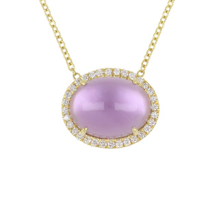 Mazza 14K Gold Cabochon Amethyst Pendant Necklace