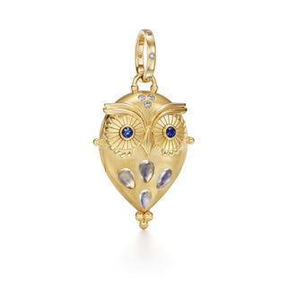 Temple St. Clair 18K Blue Moonstone Night Owl Locket