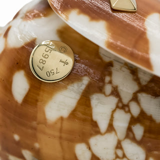 Trianon 18K Gold Conus Janus Shell Pendant with Turquoise