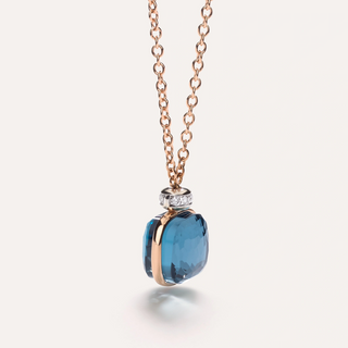 Pomellato 18K Rose Gold London Blue Topaz Nudo Classic Necklace