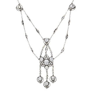 Victorian Collet-Set Paste Swag Necklace