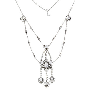 Victorian Collet-Set Paste Swag Necklace