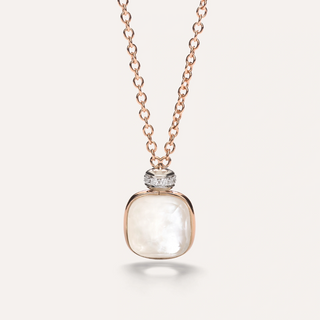 Pomellato 18K Rose Gold White Topaz & Mother-of-Pearl Nudo Classic Necklace