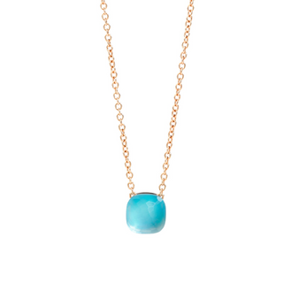 Pomellato 18K Rose Gold Sky Blue Topaz Nudo Gele Necklace