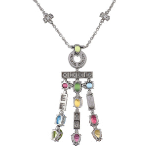 Estate Bulgari 18K White Gold Multi-Gemstone & Diamond Allegra Necklace