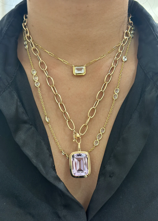 Goshwara 18K Manhattan Cushion-Cut Amethyst Pendant