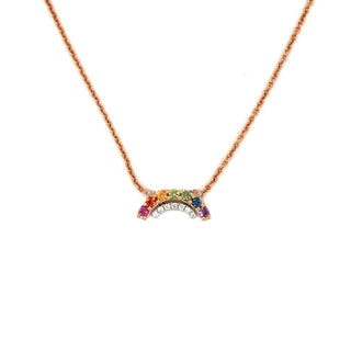 Lisa Nik 18K Rainbow Sapphire & Diamond Pendant Necklace