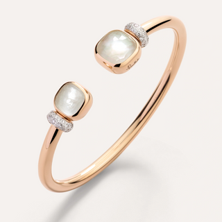 Pomellato 18K Rose Gold White Topaz and Mother-of-Pearl Nudo Bracelet