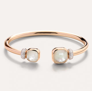 Pomellato 18K Rose Gold White Topaz and Mother-of-Pearl Nudo Bracelet