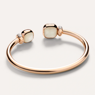Pomellato 18K Rose Gold White Topaz and Mother-of-Pearl Nudo Bracelet