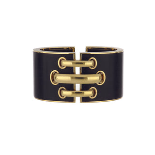 David Webb 18K Gold Ebony Bangle Bracelet