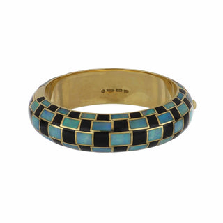 Tiffany & Co. 18K Gold Opal Bangle Bracelet with Jade