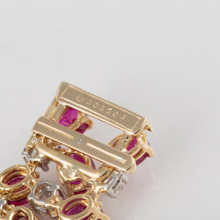 Vintage 1990s Oscar Heyman Ruby and Diamond Bracelet