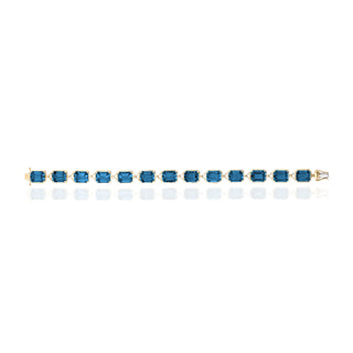 Goshwara 18K Gossip Emerald-Cut London Blue Topaz Tennis Bracelet
