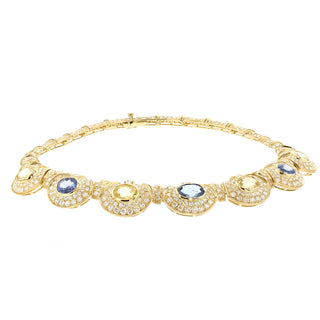 Vintage/Estate 18K Gold Diamonds with Sapphires Suite