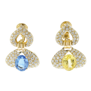 Vintage/Estate 18K Gold Diamonds with Sapphires Suite