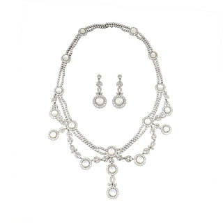 Vintage/Estate White Platinum Diamond with Moonstone Suite