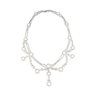 Vintage/Estate White Platinum Diamond with Moonstone Suite