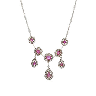 Belle Epoque 18K Gold & Silver Pink Sapphire & Diamond Jewelry Suite