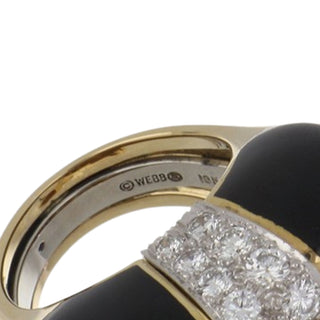 Vintage David Webb Two-Tone Manhattan Minimalism South Sea Pearl Ring