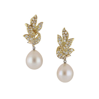 Vintage 1970s Julius Cohen 18K South Sea Pearl Day/Night Earrings
