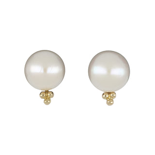 Tenenbaum 14K Gold Cultured Pearl Button Earrings