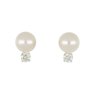 Vintage/Estate White 14K Gold Akoya Pearl Drop Earrings with Pearls