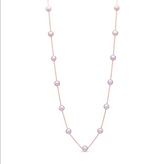 Mastoloni 14K Rose Gold Pink Pearl By the Yard Necklace