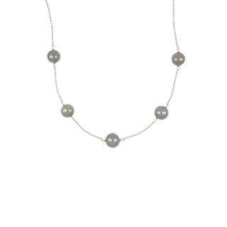 1990s Mikimoto Platinum Tahitian Pearl Necklace