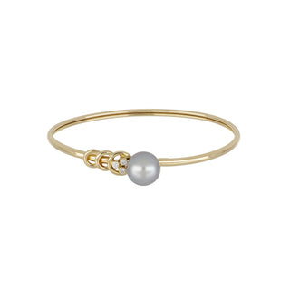 Estate 18K Cultured South Sea Pearl Bracelet with Diamonds