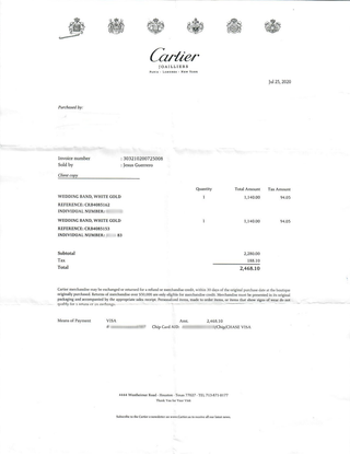 Estate Cartier 18K White Gold Love Ring