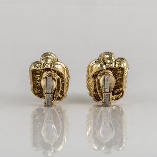 Vintage David Webb 18K Gold 57th Street Hammered Shrimp Earrings