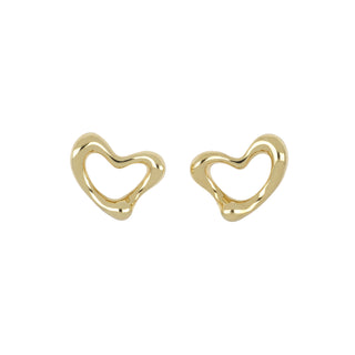 Vintage Tiffany & Co. 18K Gold Elsa Peretti Open Heart Earrings