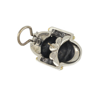 Estate Lagos Caviar Sterling & 18K Bombe Hoop Earrings