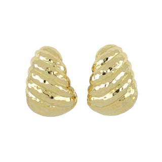 Vintage David Webb 18K Gold Ribbed Clip Earrings