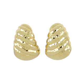 Vintage David Webb 18K Gold Ribbed Clip Earrings