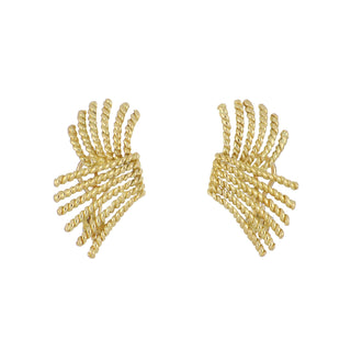 Vintage Tiffany & Co. Schlumberger 18K Gold V-Rope Earrings