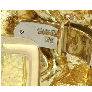 Vintage David Webb 18K Gold Repousse Lion Cuff Bracelet