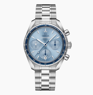 Omega Stainless Steel Speedmaster 38 Chronograph in Blue