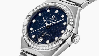 Omega Stainless Steel Constellation Watch in Blue Aventurine