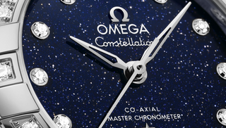 Omega Stainless Steel Constellation Watch in Blue Aventurine