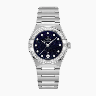 Omega Stainless Steel Constellation Watch in Blue Aventurine