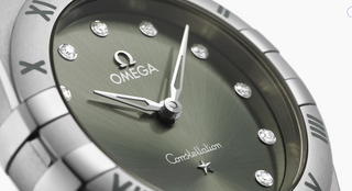 Omega Stainless Steel Constellation Watch in Green Matcha