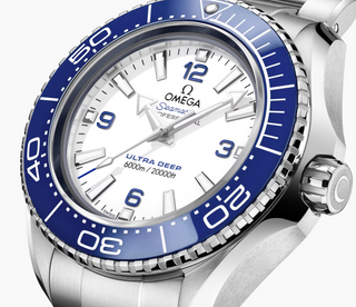 Omega Stainless Steel Seamaster Planet Ocean Ultra Deep in Blue and White