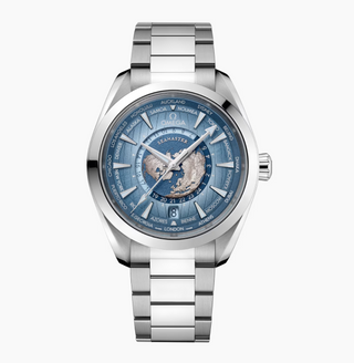 Omega Stainless Steel Seamaster Aqua Terra 150M Worldtimer in Summer Blue