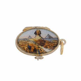 Art Deco Egyptian Revival Enamel Moses in Basket Charm
