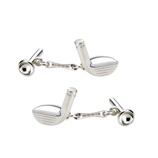 Deakin & Francis Sterling Silver Golf Club & Tee Cufflinks