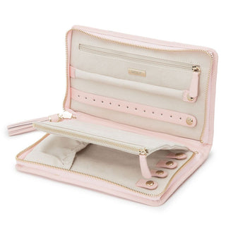 WOLF Caroline Quilted Jewelry Portfolio in Rose Quartz