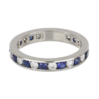 Estate Tiffany & Co. Platinum Sapphire and Diamond Band
